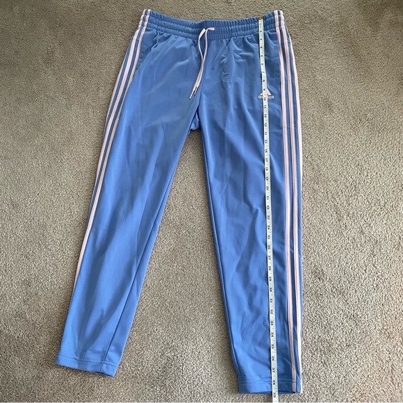 Adidas Essentials 3 Stripe Women’s Track Pants Straight Leg Pink and Blue Size L - Picture 6 of 10